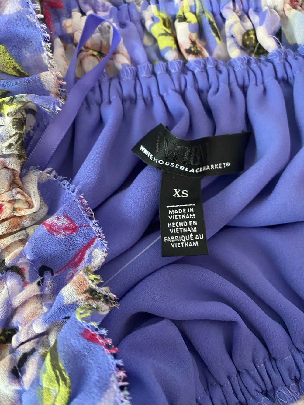 NWT Women’s Floral Off-Shoulder Blouse - Purple Size XS - Picture 4 of 8
